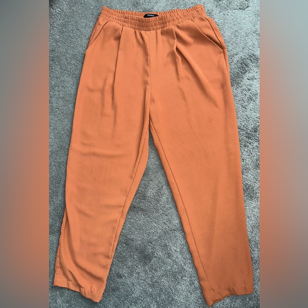 Forever 21 High Waisted Terracotta Flowy Pants